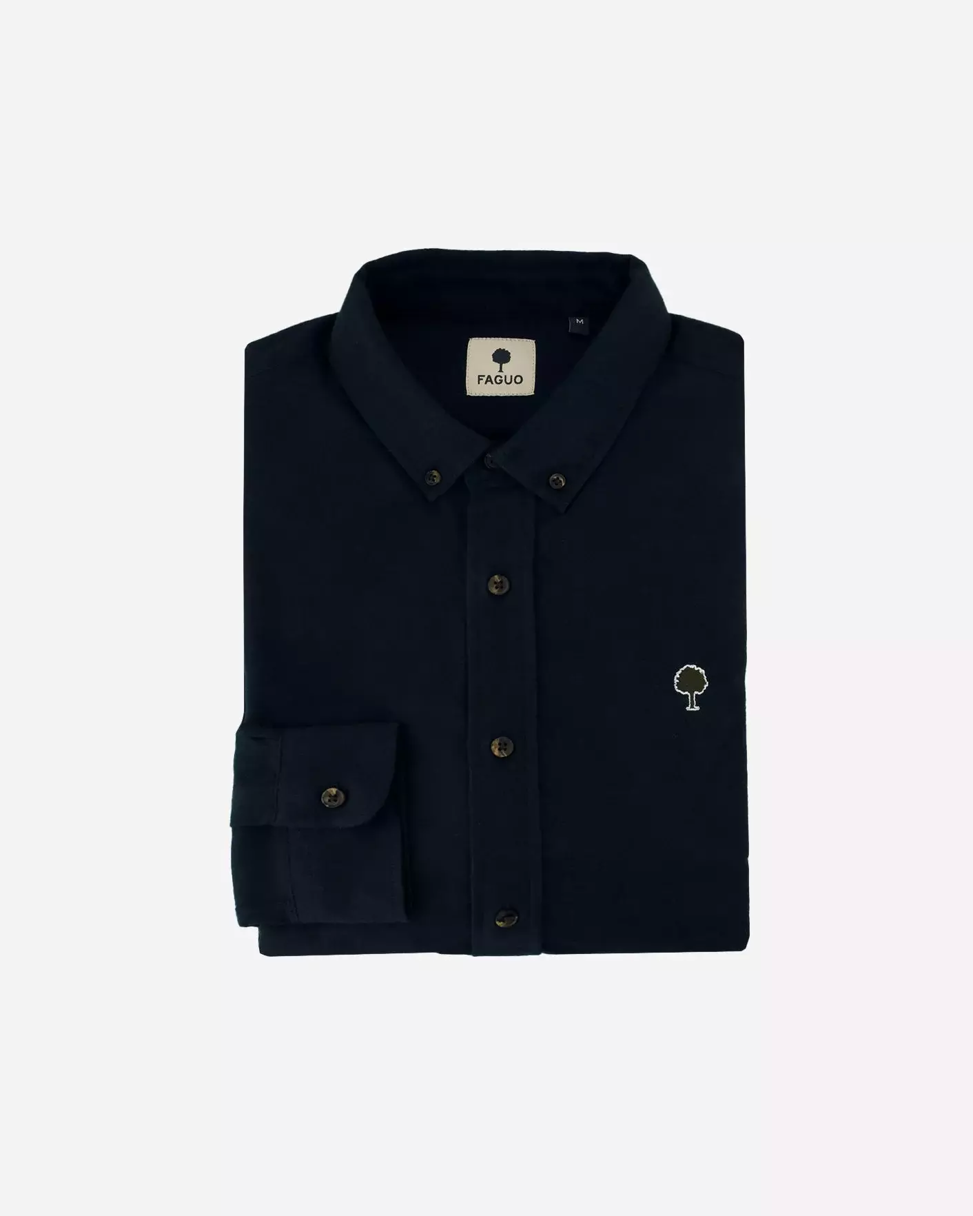 Faguo Ivoy Oxford Hemd Navy Herren Baumwolle blau